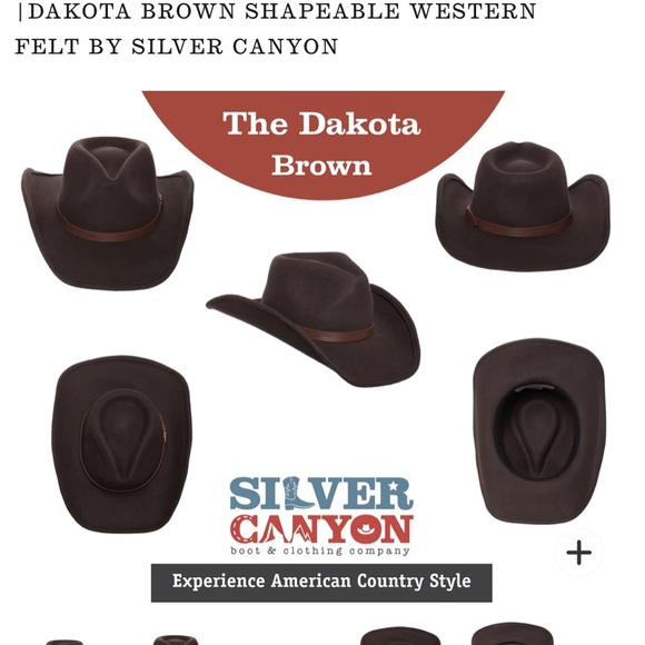 ✨Men’s outback wool cowboy hat Dakota brown shapeable western felt cowboy hat ✨ - Picture 6 of 16